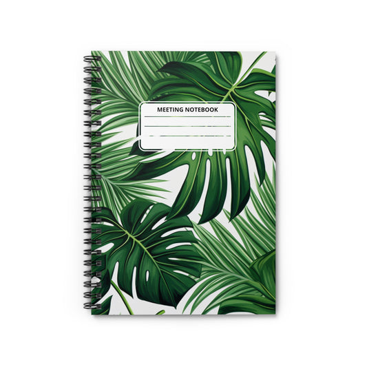 Tropical Spiral Notebook - Ruled Line, Palm Trees Meeting Notebook