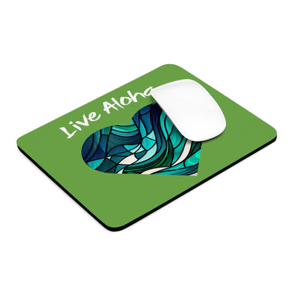 Live Aloha Hawaii Mouse Pad (Green)