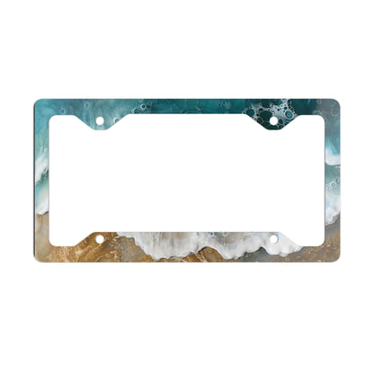 Sand and Ocean Waves License Plate Frame