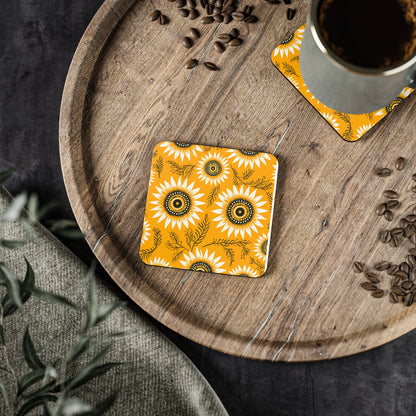 Sunflower Print Coasters, Flower Coasters