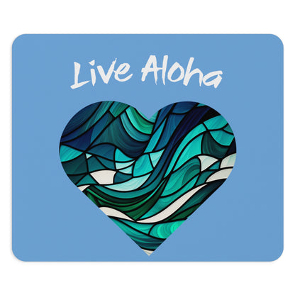 Live Aloha Hawaii Mouse Pad - Light Blue