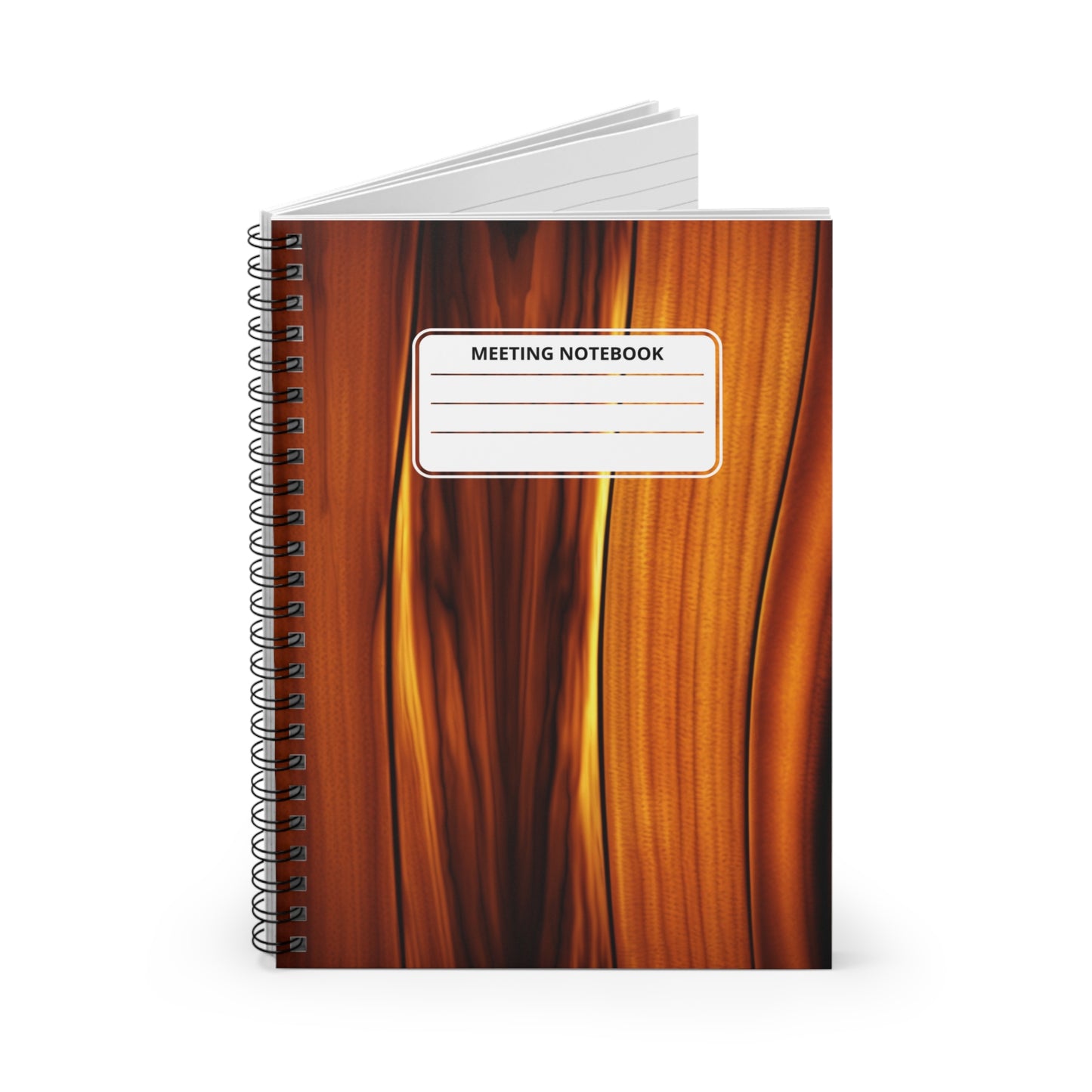 Koa Wood Natural Print Pattern Spiral Notebook - Ruled Line