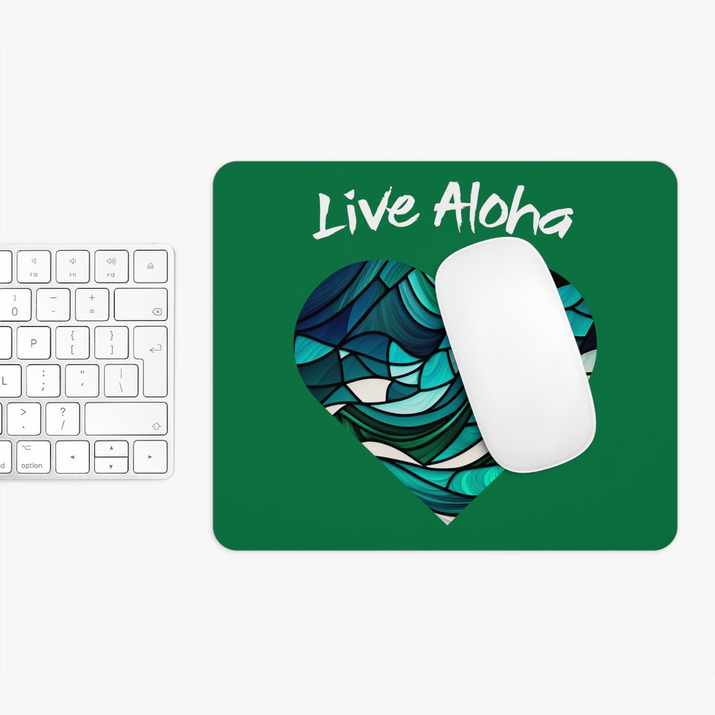 Live Aloha Hawaii Mouse Pad - Dark Green