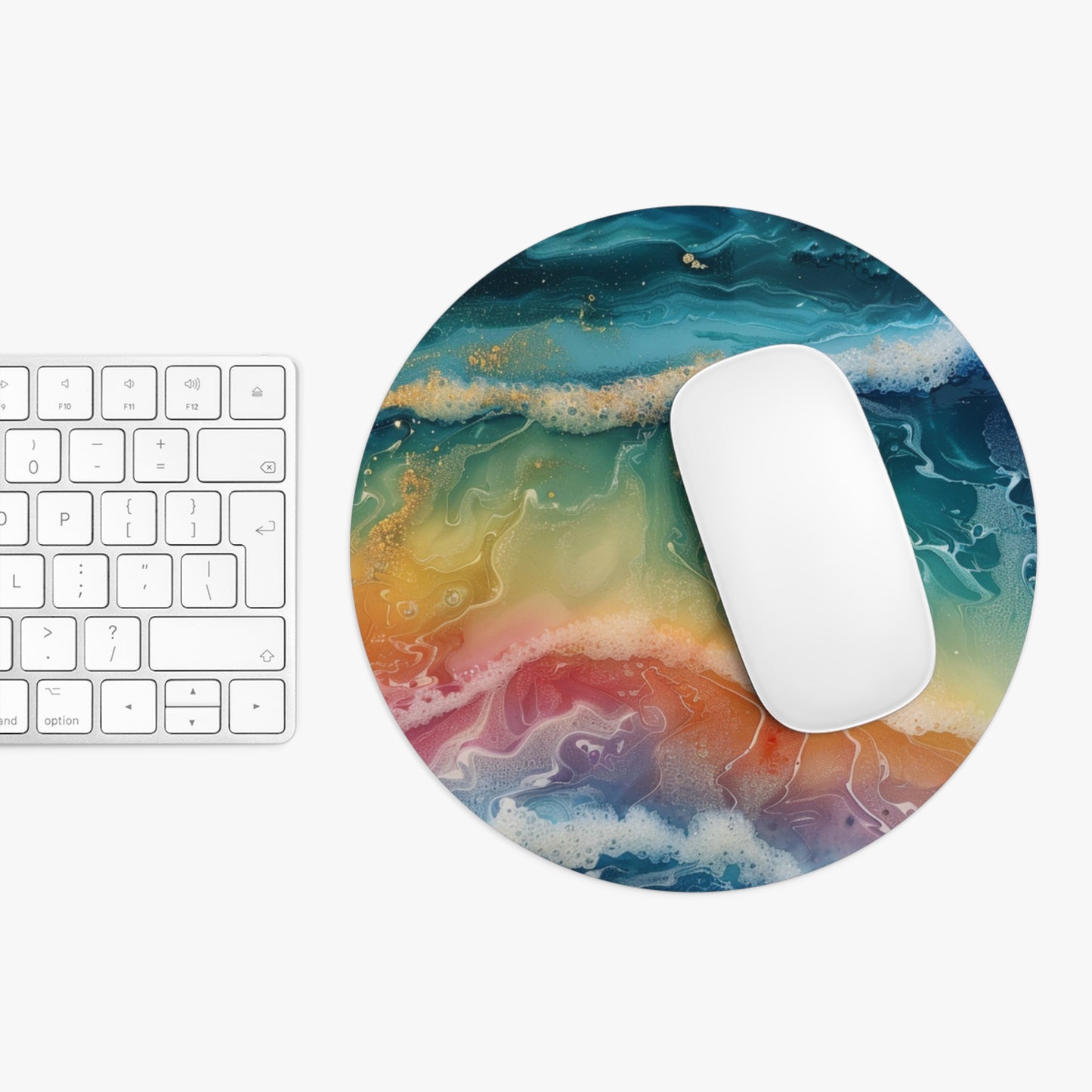 Rainbow Ocean Waves Mouse Pad