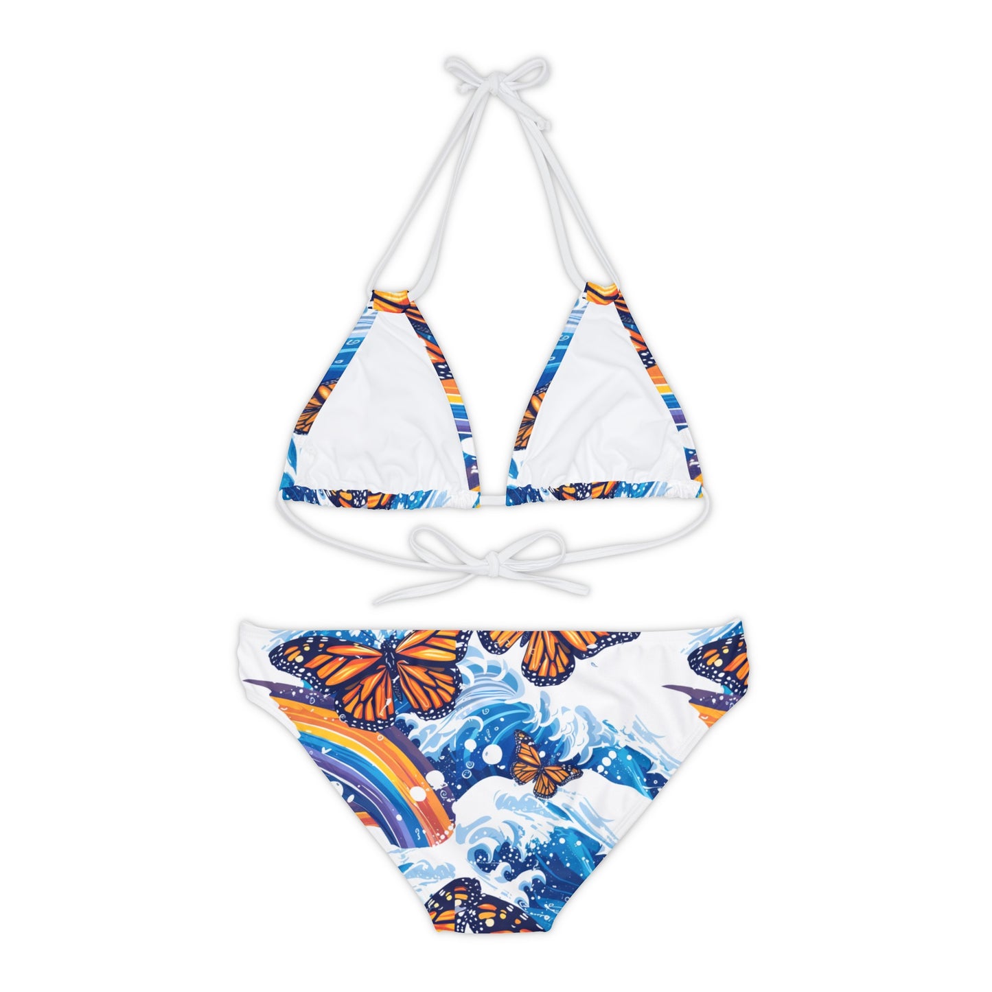 Monarch Butterfly & Rainbows Strappy Bikini Set