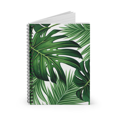 Tropical Spiral Notebook - Ruled Line, Palm Trees Notebook