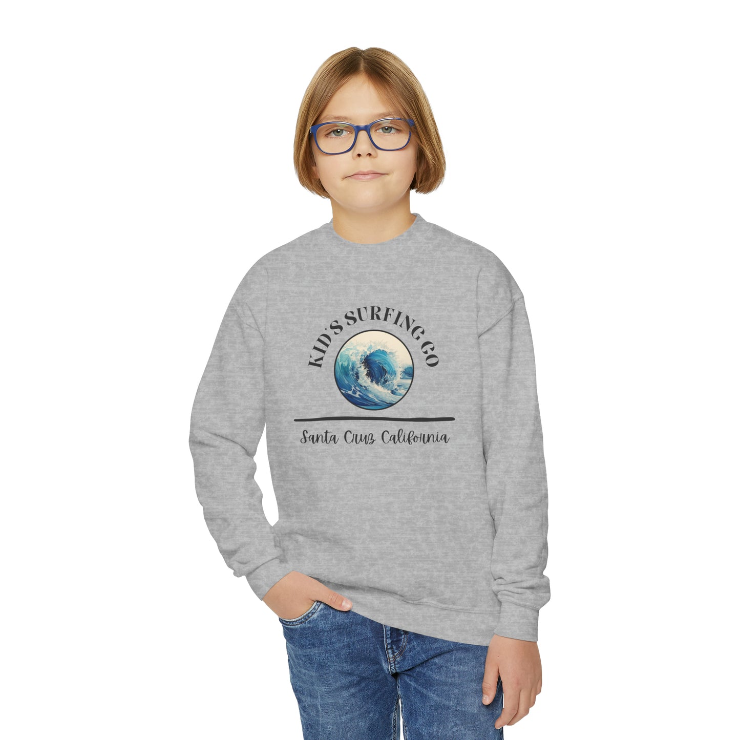 Kids Surfing Sweatshirt - Youth Crewneck Sweatshirt