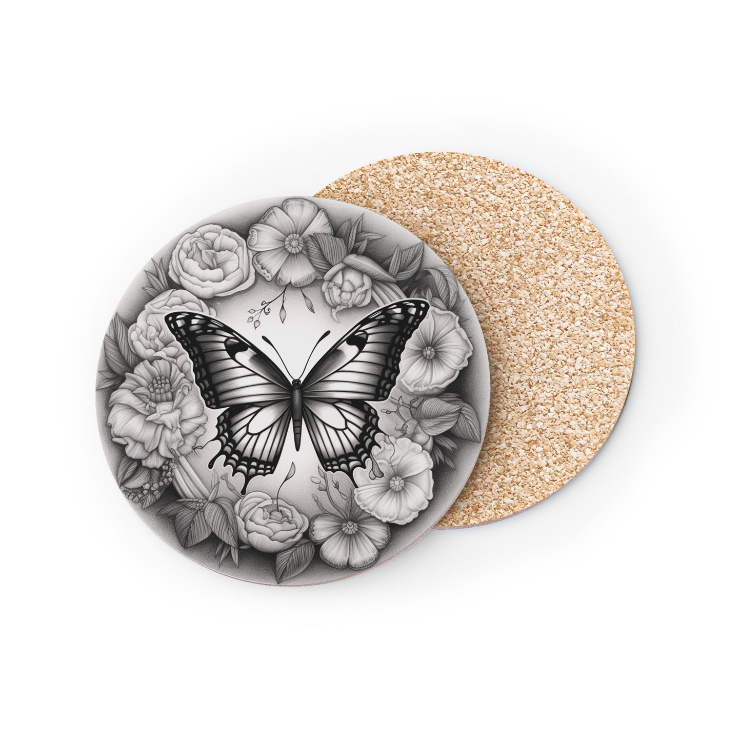 Black and White Monarch Butterfly Coasters, Boho Coasters