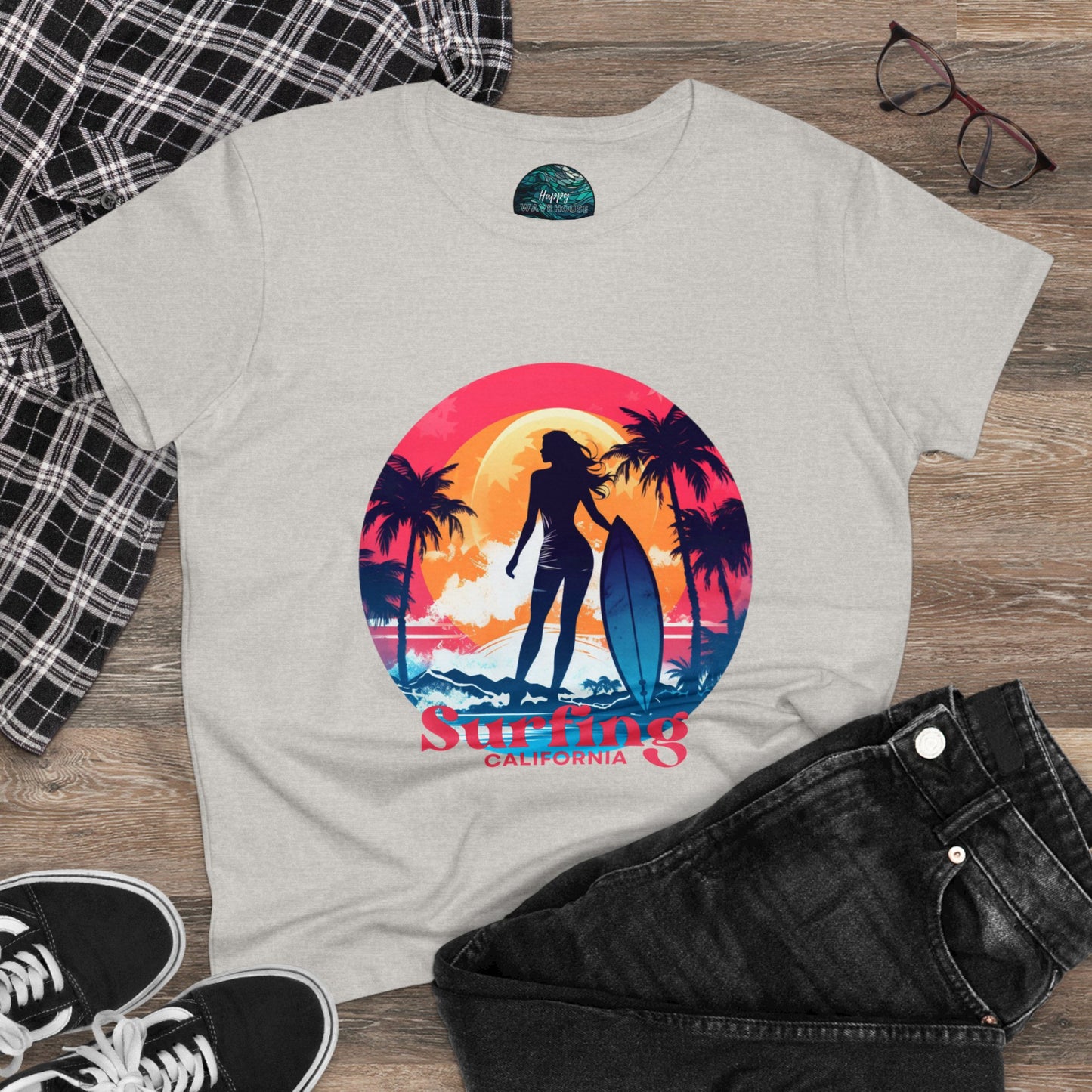 Surfing Shirt for Women, Hawaii Surf tee, Gift for Surfer, Surfer Women T-shirt, Women's Surf Tee