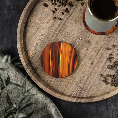 Koa Wood Print Coasters, Ocean Coasters