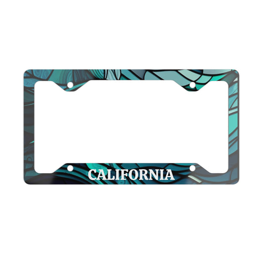 California Ocean Wave Pattern Metal License Plate Frame