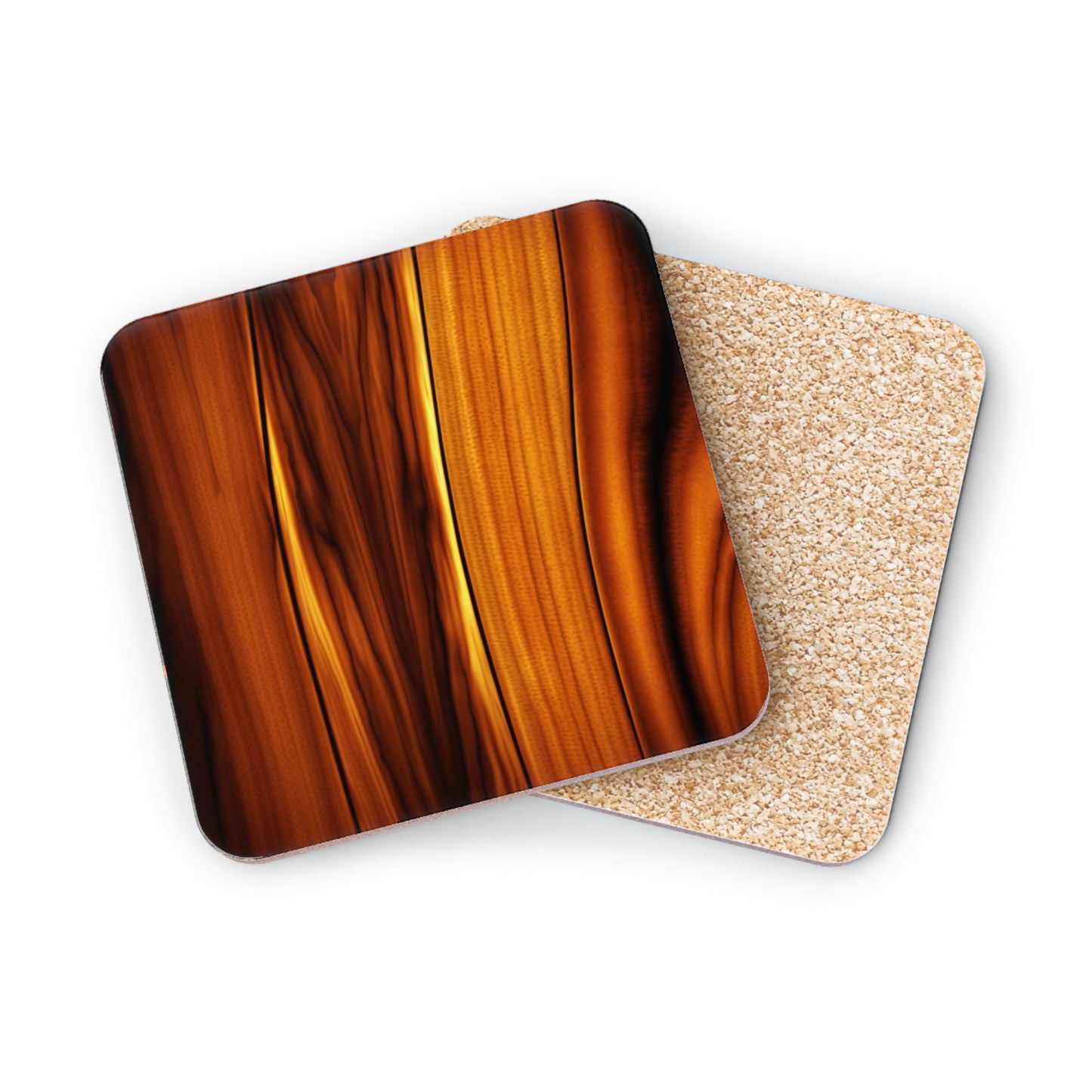 Koa Wood Print Coasters, Ocean Coasters