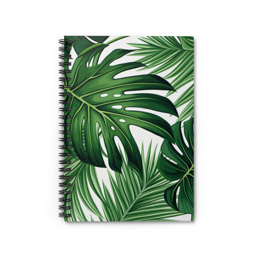 Tropical Spiral Notebook - Ruled Line, Palm Trees Notebook