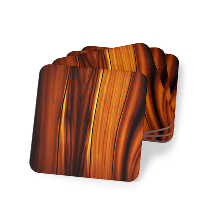 Koa Wood Print Coasters, Ocean Coasters