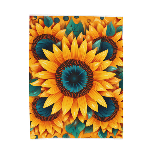 Sunflower Velveteen Plush Blanket