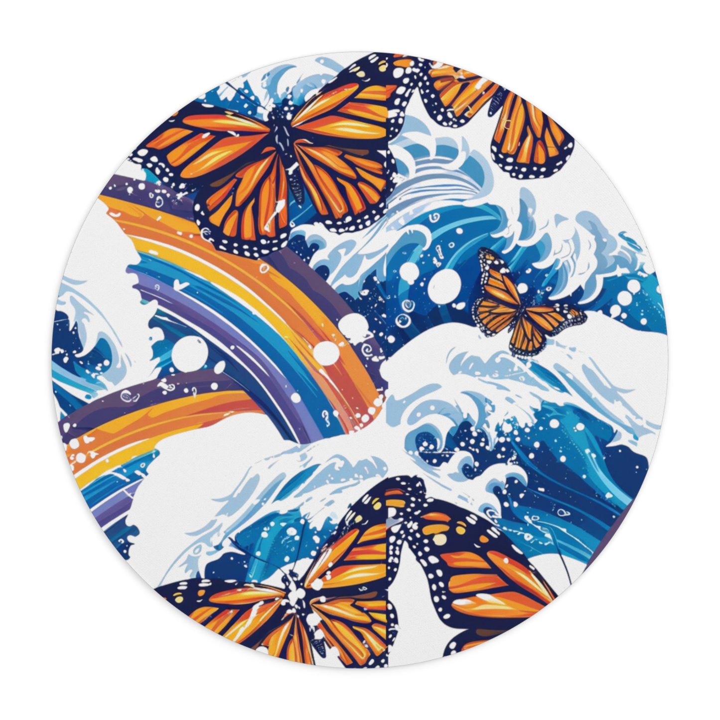 Rainbow Monarch Butterfly Mouse Pad