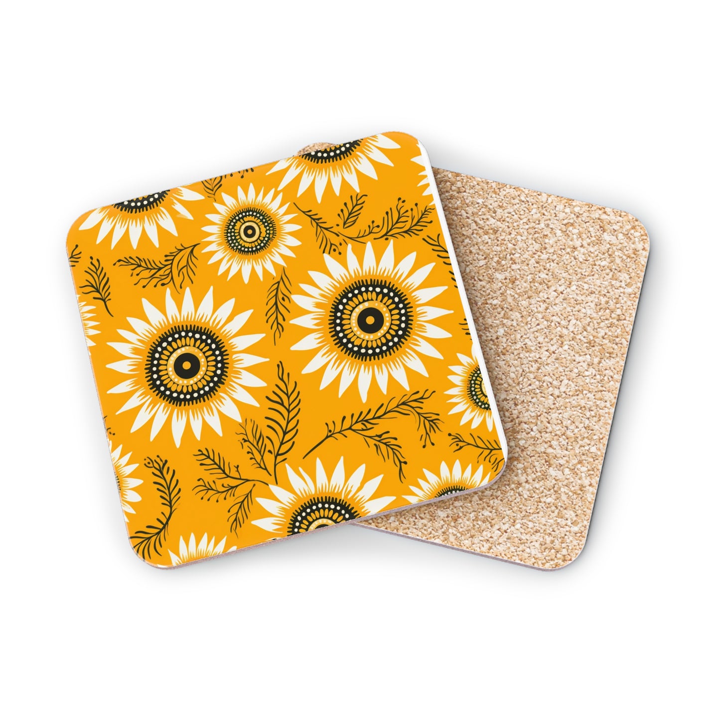 Sunflower Print Coasters, Flower Coasters