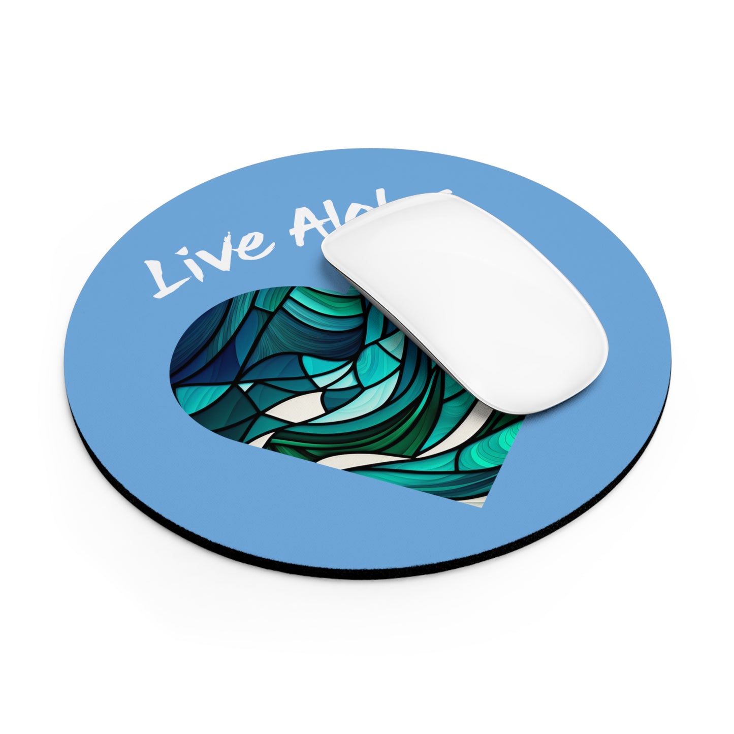 Live Aloha Hawaii Mouse Pad - Light Blue