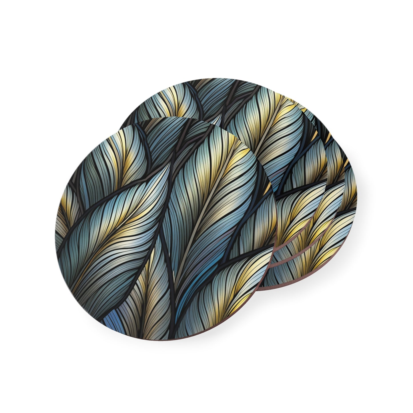 Dark Leaves Print Coasters