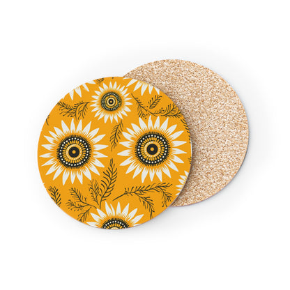 Sunflower Print Coasters, Flower Coasters