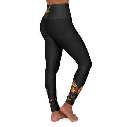 Monarch Butterflies Print High Waisted Yoga Leggings (AOP)