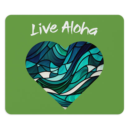 Live Aloha Hawaii Mouse Pad (Green)