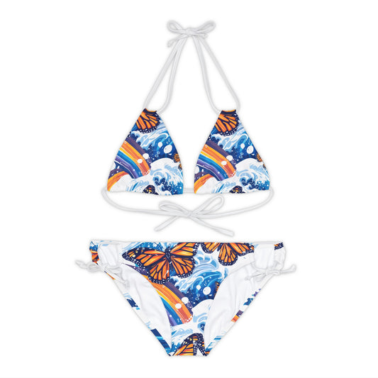 Monarch Butterfly & Rainbows Strappy Bikini Set