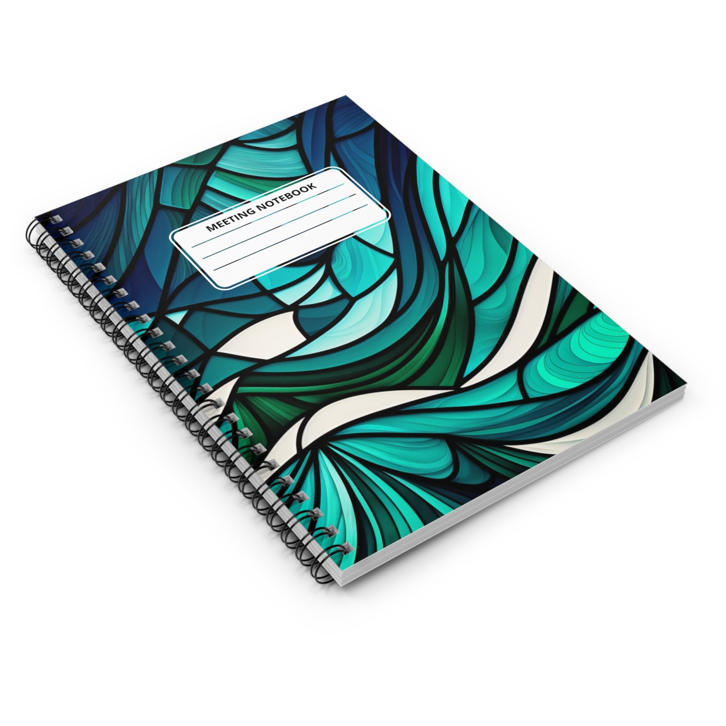 Ocean Wave Pattern Spiral Notebook - Ruled Line