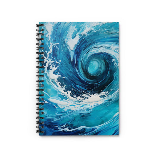 Ocean Wave Curl Spiral Notebook - Ruled Line