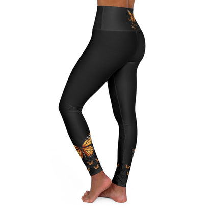 Monarch Butterflies Print High Waisted Yoga Leggings (AOP)