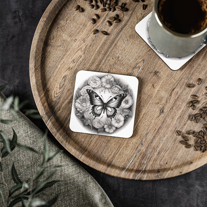 Black and White Monarch Butterfly Coasters, Boho Coasters