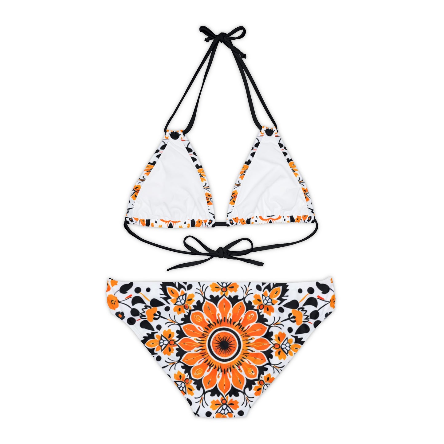 Boho Sunflower Strappy Bikini Set