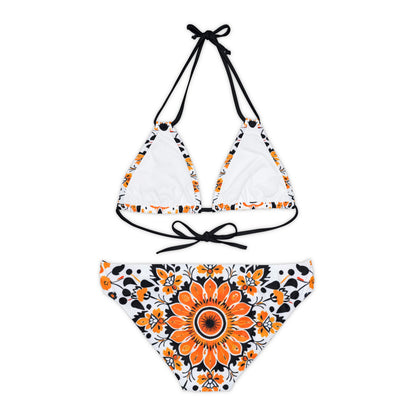 Boho Sunflower Strappy Bikini Set