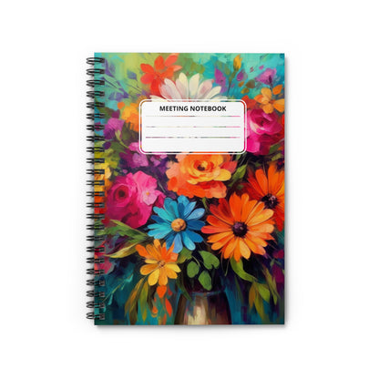 Bouquet of Flowers Meeting Notebook - Ruled Line, Flowers Meeting Notebook