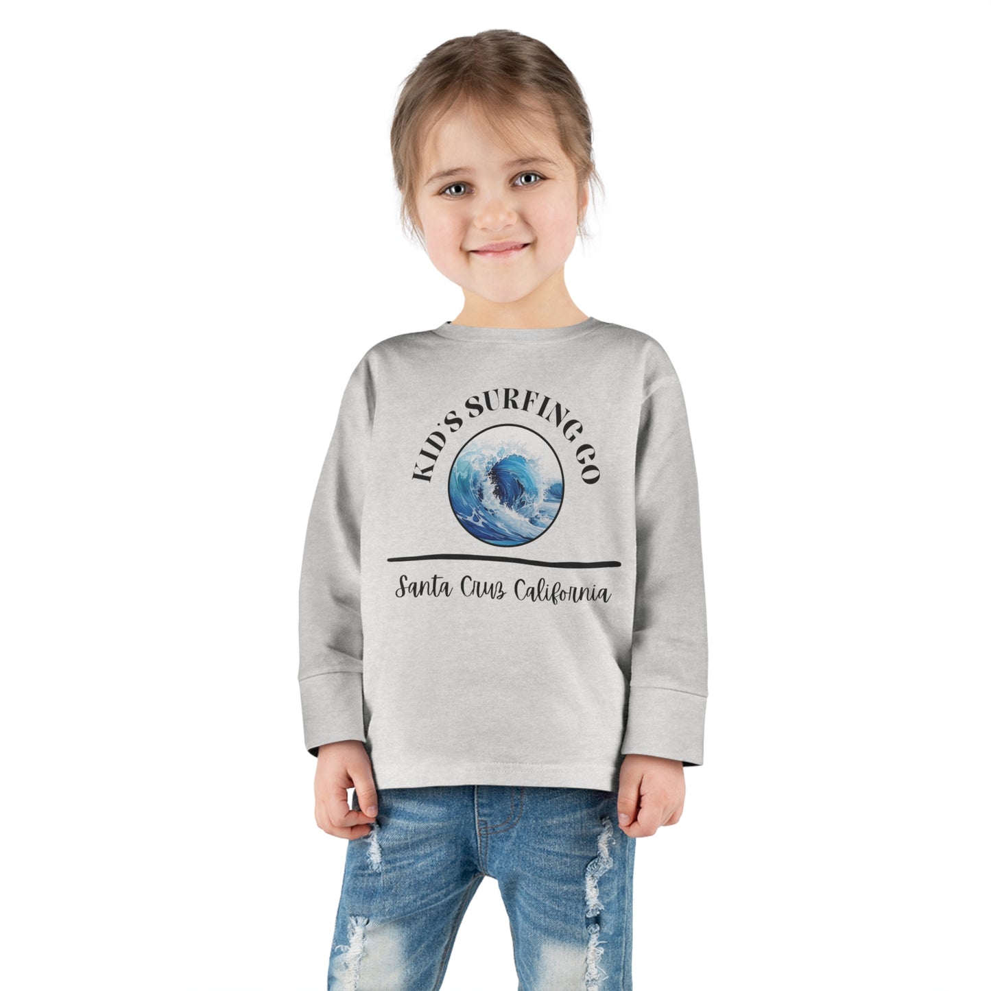 Kid Surfing Long Sleeved Shirt, Toddler Long Sleeve Tee