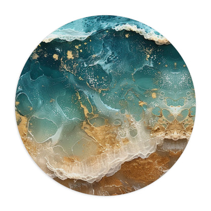 Ocean Waves with Gold Flecks Mouse Pad