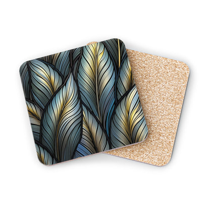 Dark Leaves Print Coasters