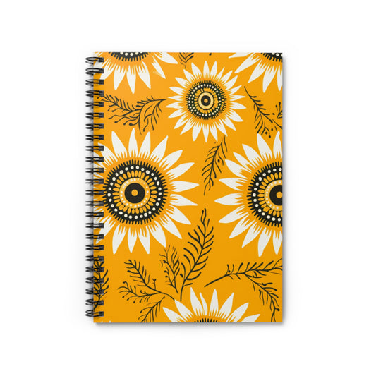 Sunflower Spiral Notebook - Ruled Line, Sunflowers Notebook