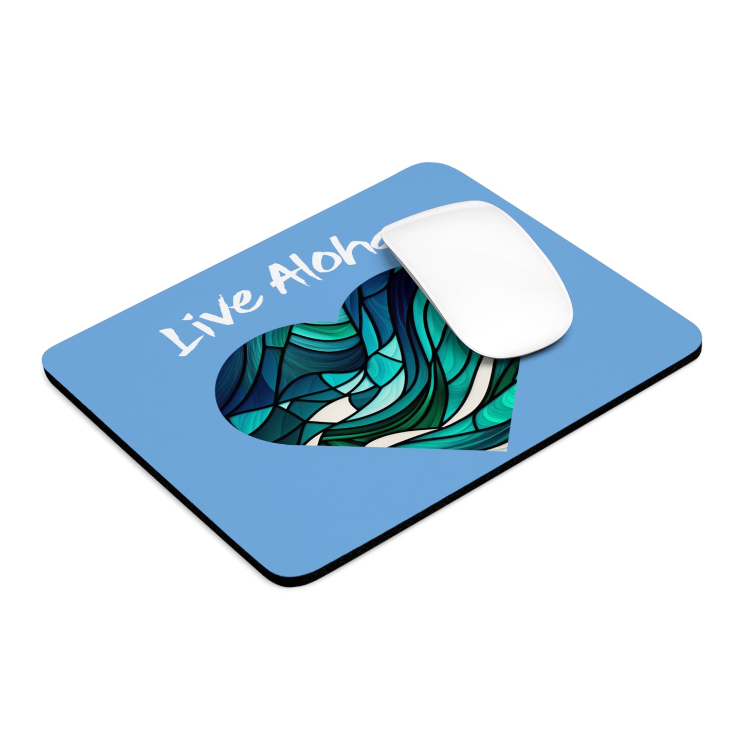 Live Aloha Hawaii Mouse Pad - Light Blue