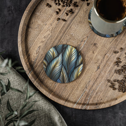 Dark Leaves Print Coasters