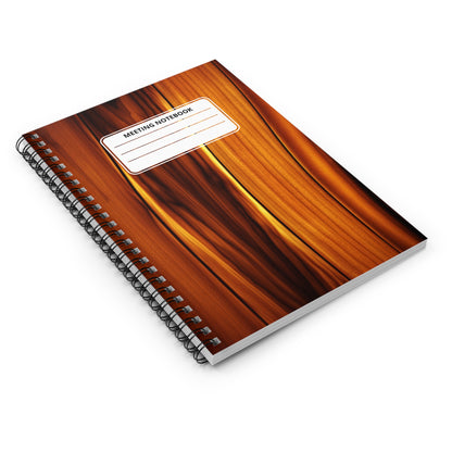 Koa Wood Natural Print Pattern Spiral Notebook - Ruled Line