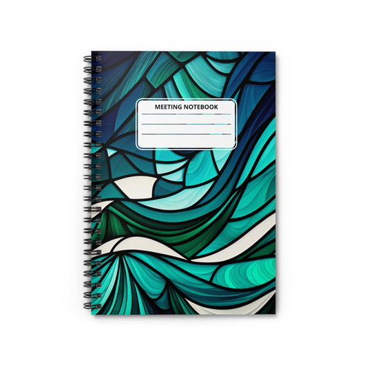 Ocean Wave Pattern Spiral Notebook - Ruled Line