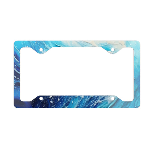 Ocean Waves Metal License Plate Frame