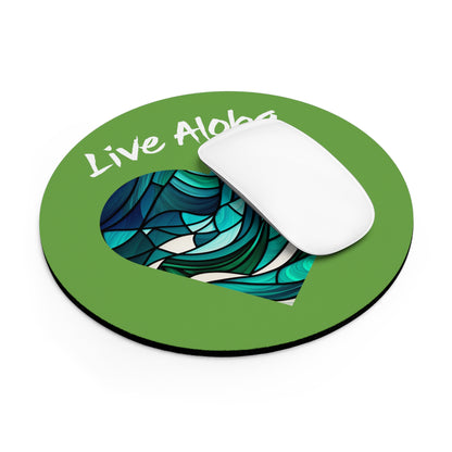 Live Aloha Hawaii Mouse Pad (Green)