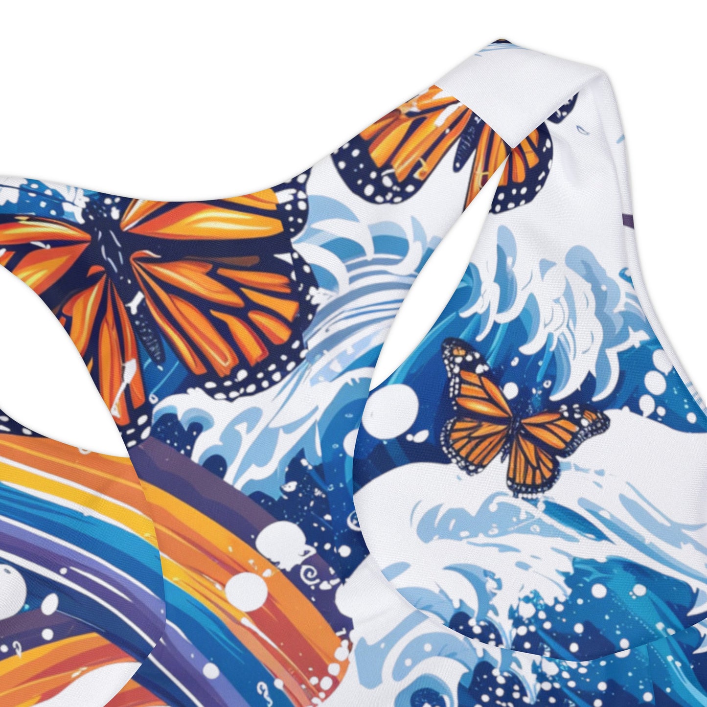 Monarch Butterfly & Rainbows Girls Two Piece Swimsuit