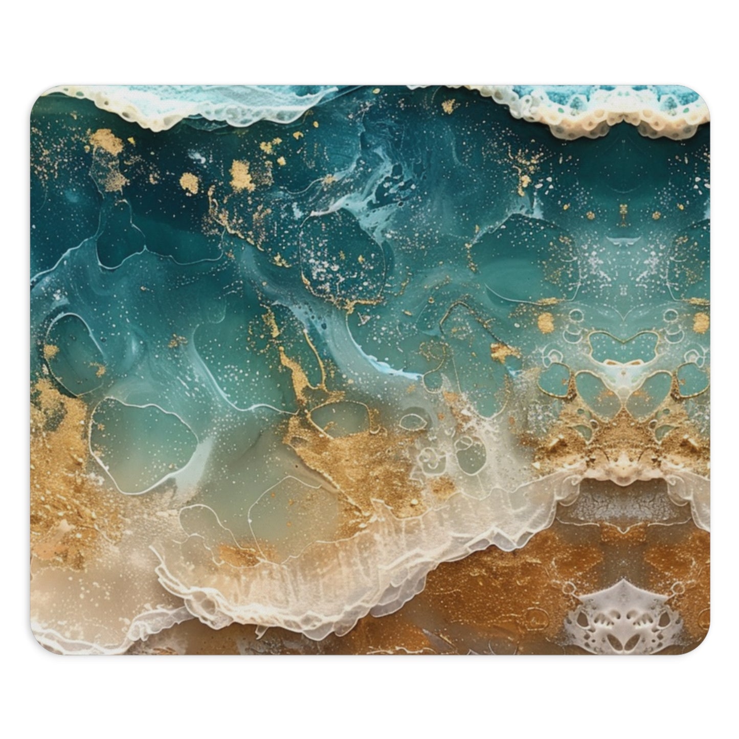 Ocean Waves with Gold Flecks Mouse Pad