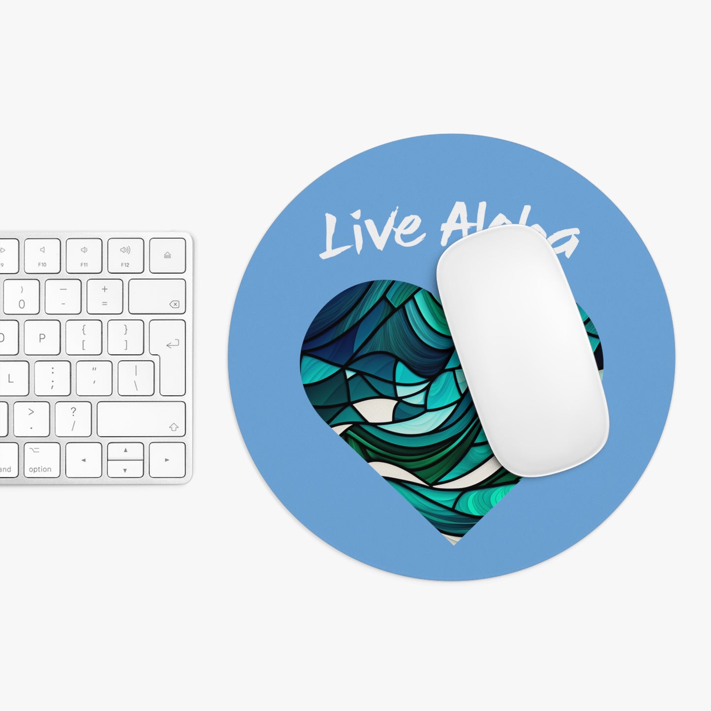 Live Aloha Hawaii Mouse Pad - Light Blue