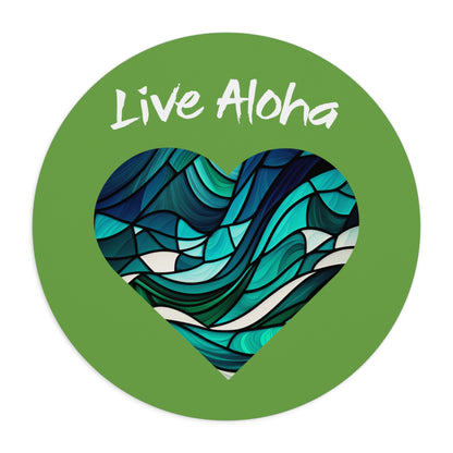 Live Aloha Hawaii Mouse Pad (Green)