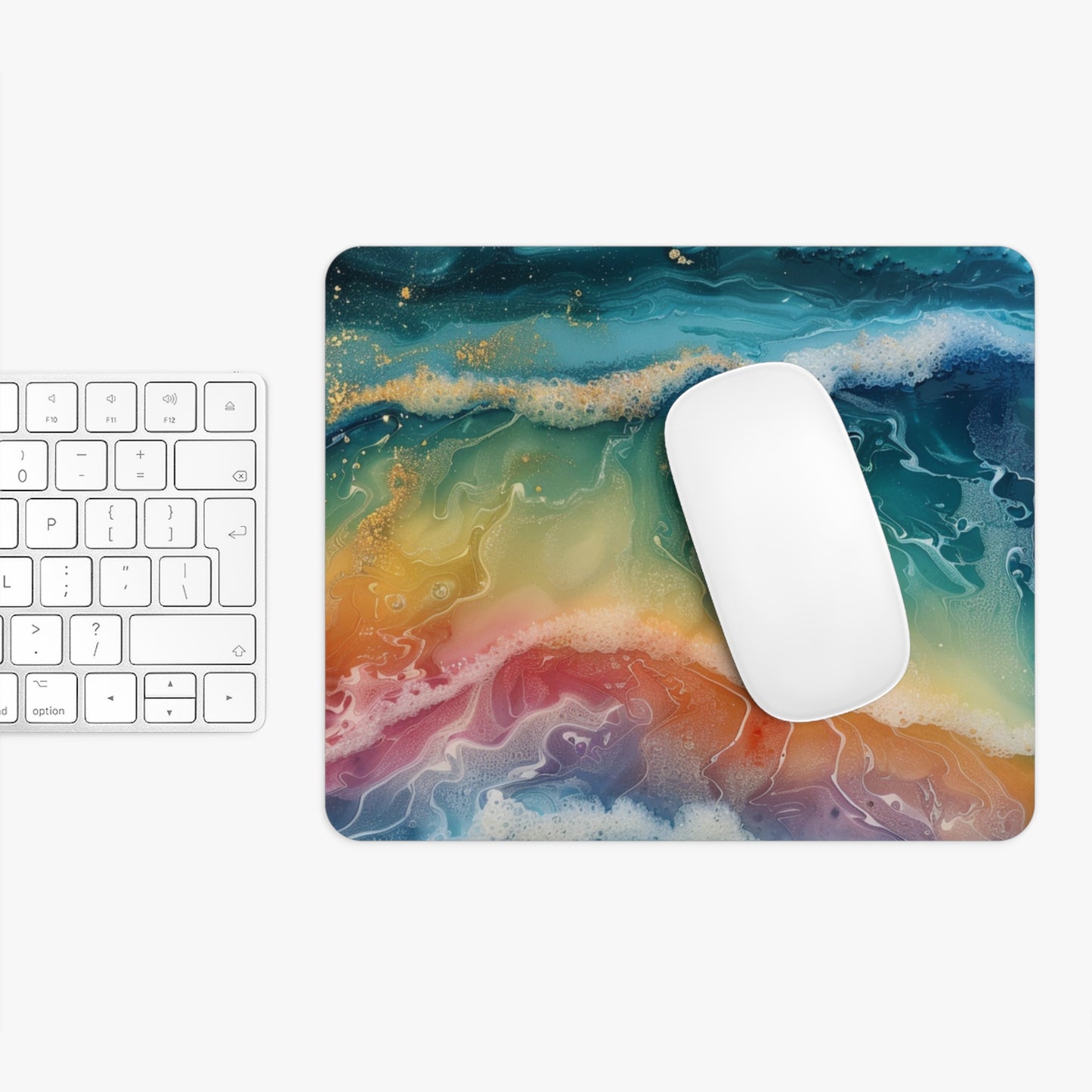 Rainbow Ocean Waves Mouse Pad