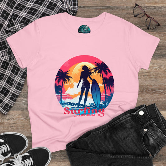 Surfing Shirt for Women, Hawaii Surf tee, Gift for Surfer, Surfer Women T-shirt, Women's Surf Tee